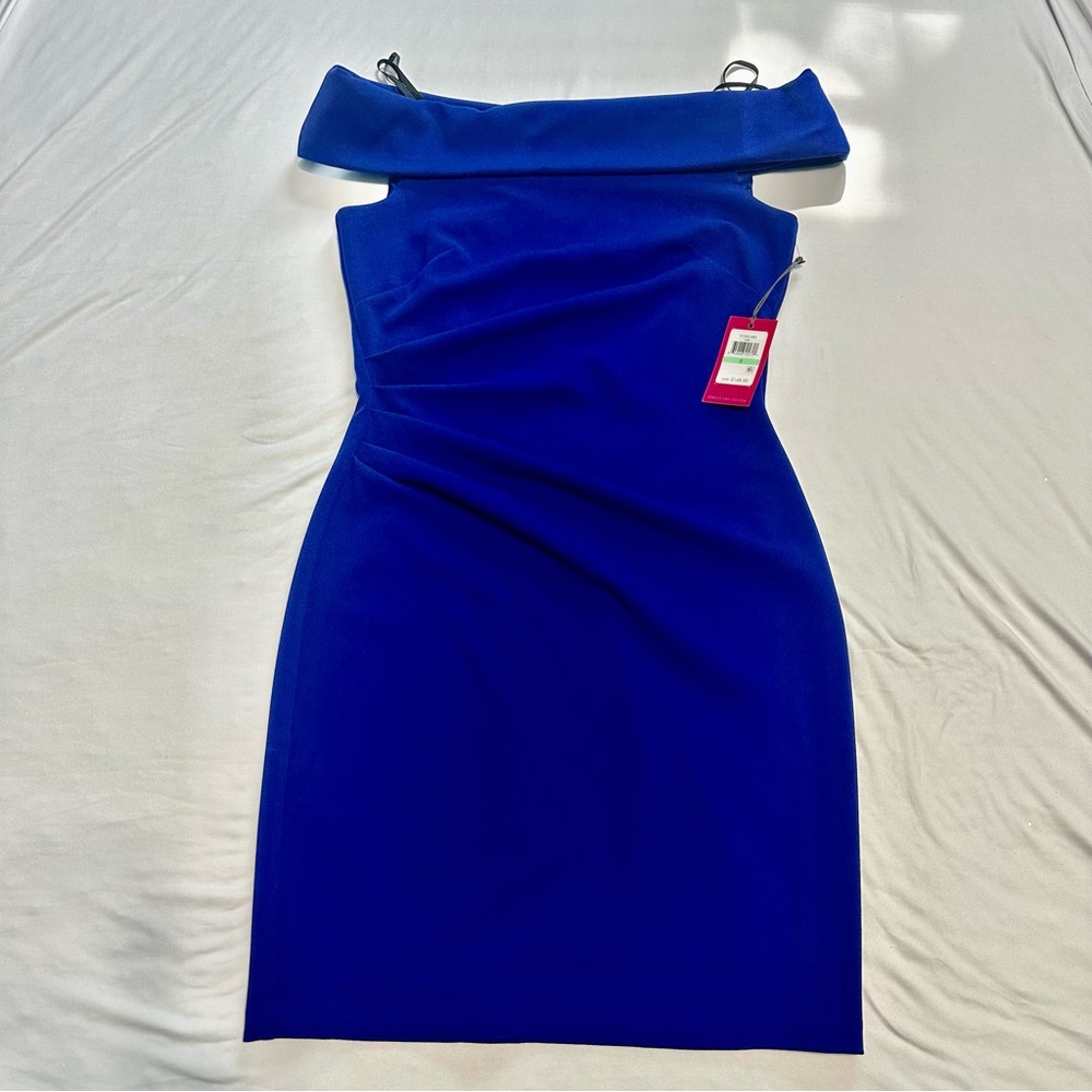 New Off  Shoulder Dark/Navy Blue semi-formal/formal VINCE CAMUTO Dress size 8